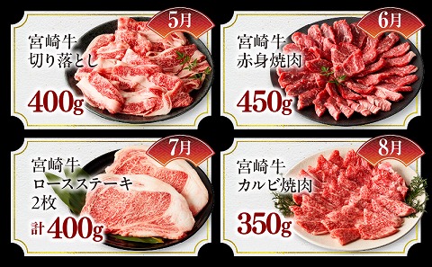 【定期便全12回】宮崎牛 匠の堪能コース_M243-T010 牛肉 焼肉 ステーキ