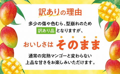 《2026年発送先行予約》【数量・期間限定】宮崎県産訳あり完熟マンゴー1.2kg(3～4玉) マンゴー フルーツ 果物