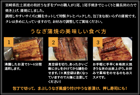 備長炭手焼き 宮崎市佐土原産 和匠うなぎの蒲焼カット10パックセット(計1kg) 山椒付き