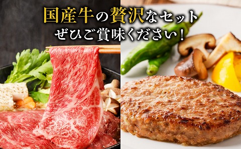 4等級以上宮崎県産和牛ウデスライス＆国産牛ハンバーグ4個　計1.4kg