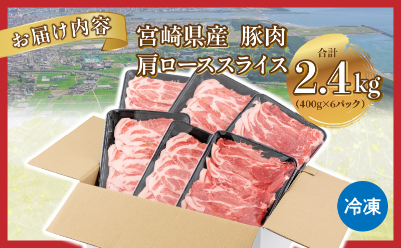 宮崎県産豚肉肩ローススライス 合計2.4kg