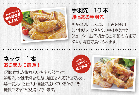 宮崎チキン ローストチキンコオロギ　ファミリーセット（モモ身２本、羽身2本、手羽先10本、ネック1本）