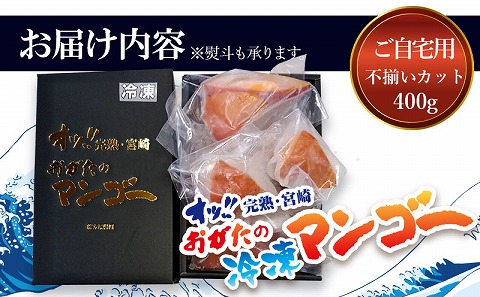 《2025年発送先行予約》【期間・数量限定】おがたのマンゴー　ご自宅用カット済完熟冷凍マンゴー　400g　小分けパック