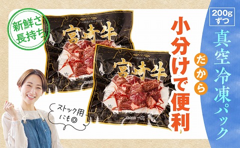 宮崎牛赤身サイコロステーキ 合計1kg ステーキ 赤身 宮崎牛