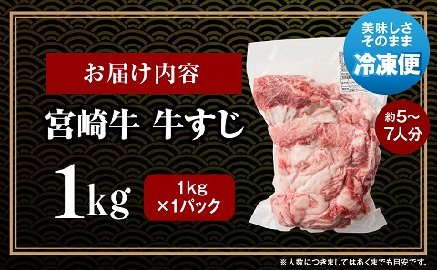 宮崎牛 牛すじ 1kg