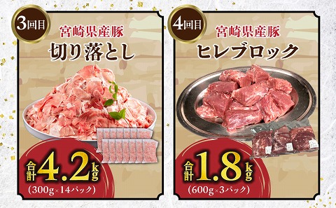 【全5回】豚肉定期便 バラ ロース 切り落とし ヒレ 肩ロース
