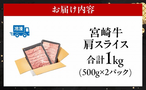 宮崎牛 肩スライス 合計1kg