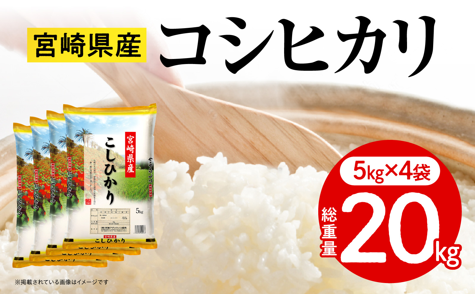《令和7年産》宮崎県産コシヒカリ 合計20kg(5kg×4袋) コシヒカリ 宮崎県産 超早場米 早場米 精米 白米 お米 米 ごはん 主食 炭水化物