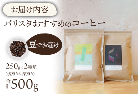 《豆のまま》バリスタおすすめのコーヒー 250g×2種類 計500g