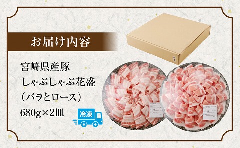 宮崎県産豚 花盛しゃぶしゃぶ 2皿（バラとロース）