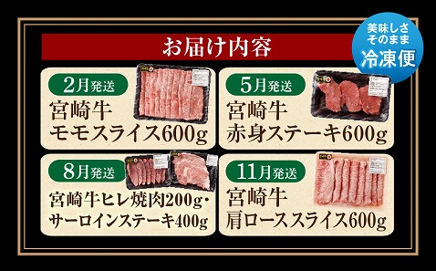 【定期便全4回】宮崎牛堪能コース