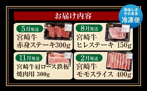 【定期便全4回】宮崎牛味わいコース