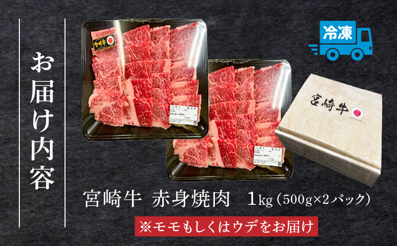 宮崎牛 モモ or ウデ 赤身焼肉1kg