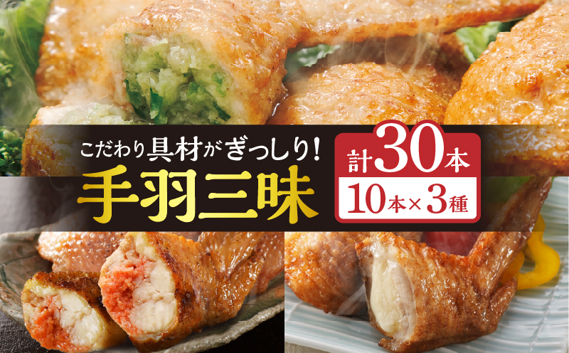 手羽先3種セット(手羽先餃子・手羽先明太・手羽先チーズ)各10本入り 餃子 ぎょうざ 手羽餃子