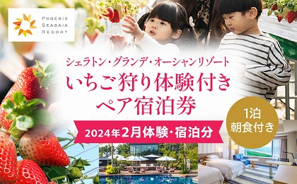《2024年2月体験・宿泊分》いちご狩り体験付きシェラトン・グランデ・オーシャンリゾートペア宿泊券