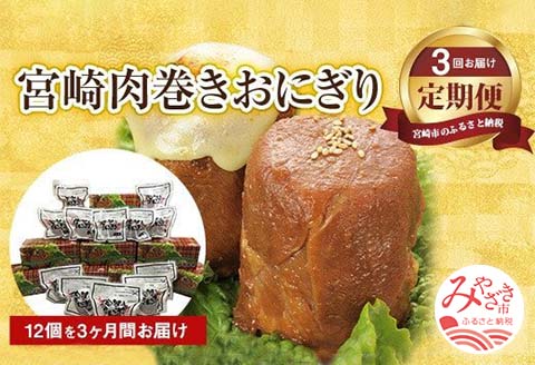 【3回定期便】宮崎肉巻きおにぎり(120g×12個) 宮崎県産 宮崎名物 冷凍