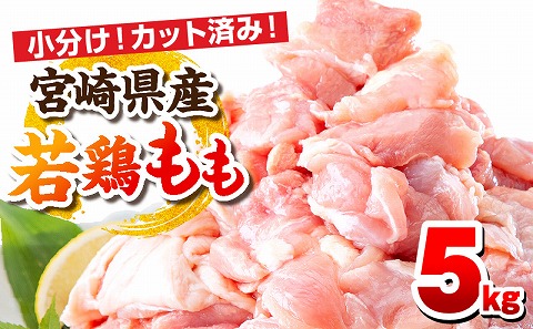 宮崎県産若鶏 もも肉 5kg（250g×20パック）