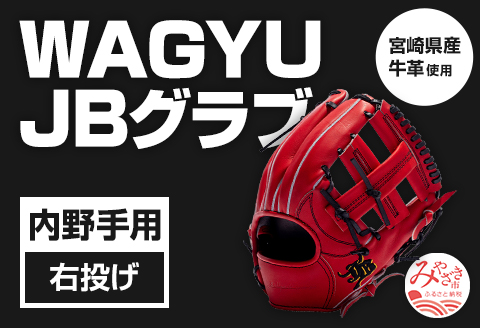 宮崎県産牛革使用 WAGYU JB 硬式用 グラブ 内野手用 JB-004(パワーオレンジ/右投げ用)