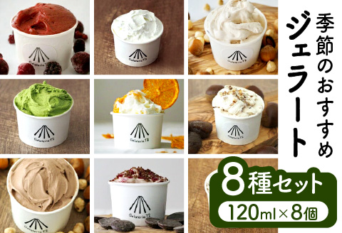 季節のおすすめ ジェラート 8種 セット 120ml×8個