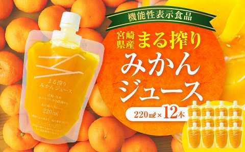 宮崎県産 まる搾りみかんジュース 220ml×12本