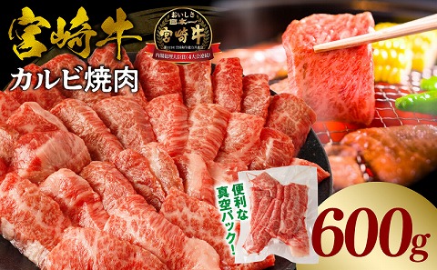 宮崎牛カルビ(バラ)焼肉 合計600g 牛バラ 黒毛和牛 国産牛肉 