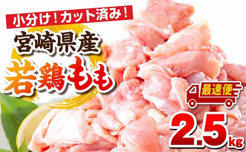 【最速便】宮崎県産若鶏 もも肉 2.5kg（250g×10パック）