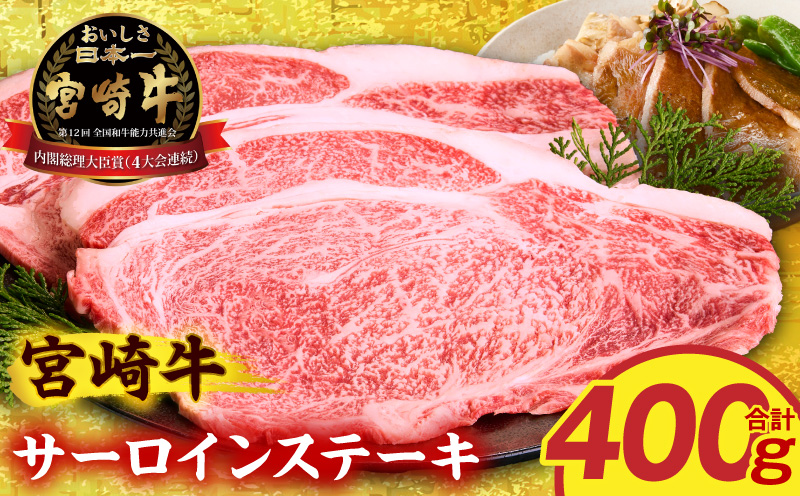 宮崎牛サーロインステーキ2枚 合計400g 霜降り 赤身 旨味