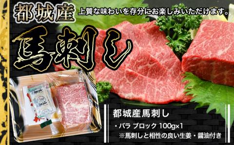 都城産馬刺しバラブロック100g_AA-0102