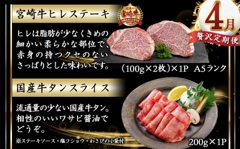 【数量限定】牛タン&シャトーブリアンが届く贅沢定期便_TMM2-0101_【肉 牛肉 切り落とし 焼き肉 焼肉  ステーキ スライス すき焼き しゃぶしゃぶ 人気 おすすめ 国産】