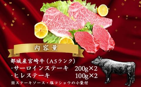 宮崎牛(A5)ヒレ&サーロインステーキ600g_MB-0125