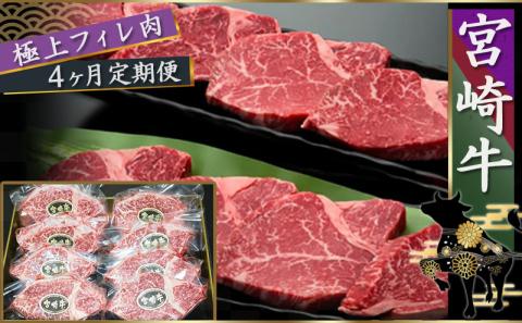 宮崎牛 希少部位フィレ肉の定期便(4ヶ月)_T166（4）-8401