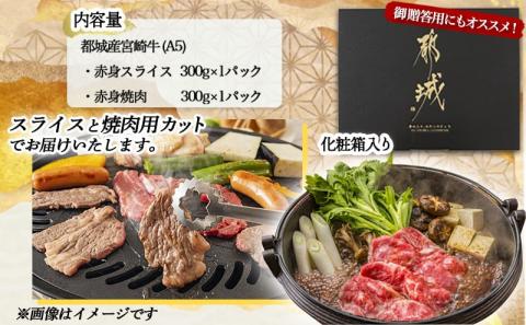 宮崎牛(A5)赤身600gセット【化粧箱入り】_AC-0107_【肉 牛肉 焼き肉 焼肉 スライス すき焼き しゃぶしゃぶ 人気 おすすめ 国産 宮崎県産】