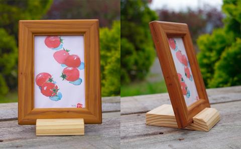 都城杉写真立て(台座付き)_MJ-E302