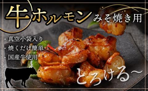 牛・豚・鶏ももみそ焼きセット(牛ホルモン・豚ロース・若鶏もも)≪みやこんじょ特急便≫_AA-I601-Q
