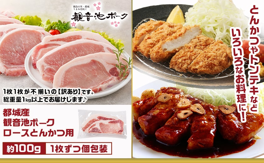 観音池ポークロースとんかつ用【訳あり】&観音池ポークしゃぶ2種1.8kgセット_12-9202