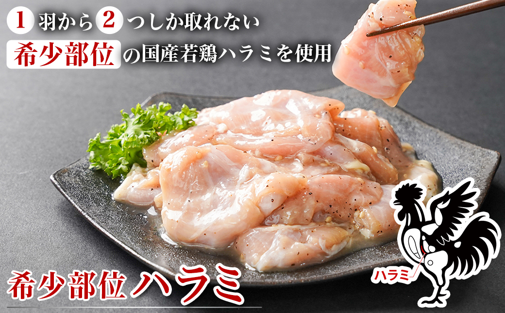 【希少部位】国産若鶏ハラミ味付け2種2.2kg 小分けパック!≪みやこんじょ特急便≫_12-L602-Q