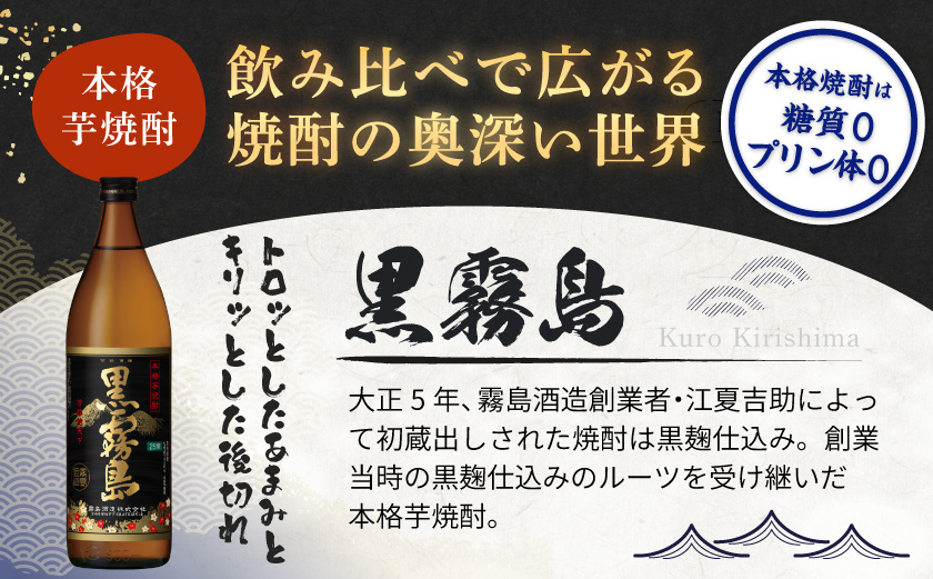 【父の日】霧島酒造(25度)900ml×5色バラエティセット≪6月18日～21日お届け≫_17-3801-FG