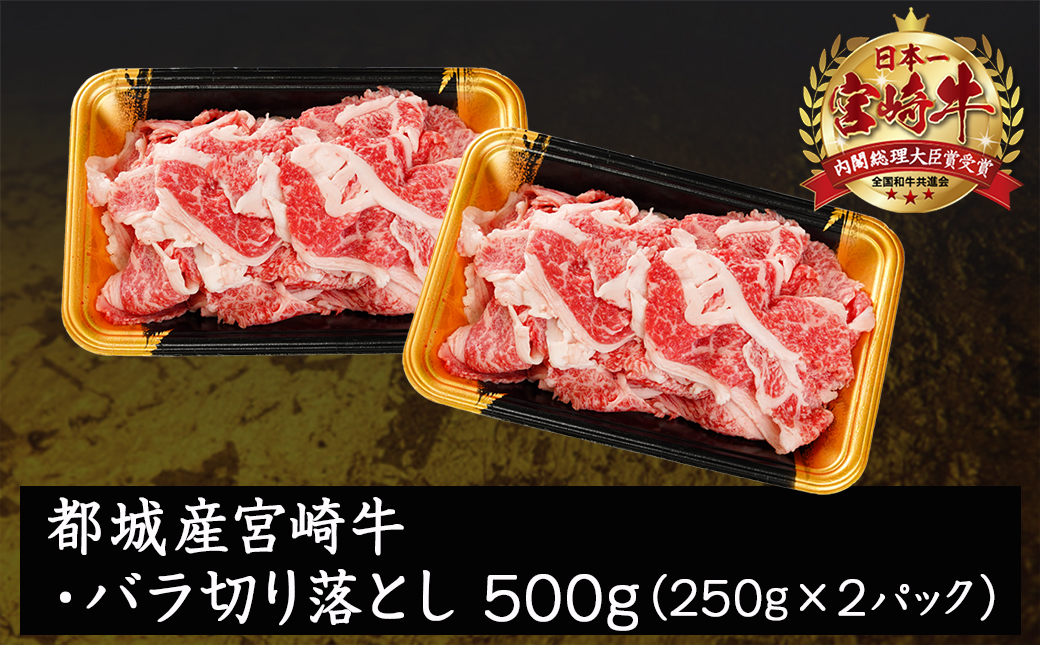 宮崎牛バラ肉の切り落とし500g (250g×2パック)_17-7701