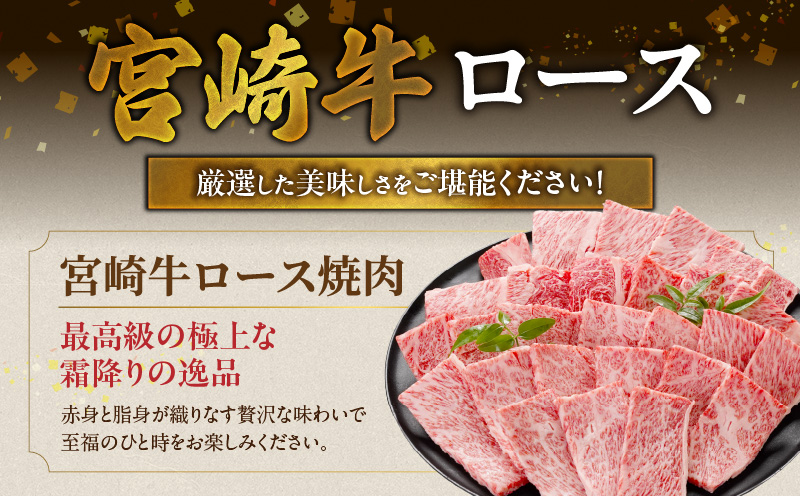 畜産農家応援! 宮崎牛ロース焼肉用 500g×2パック_29-N202