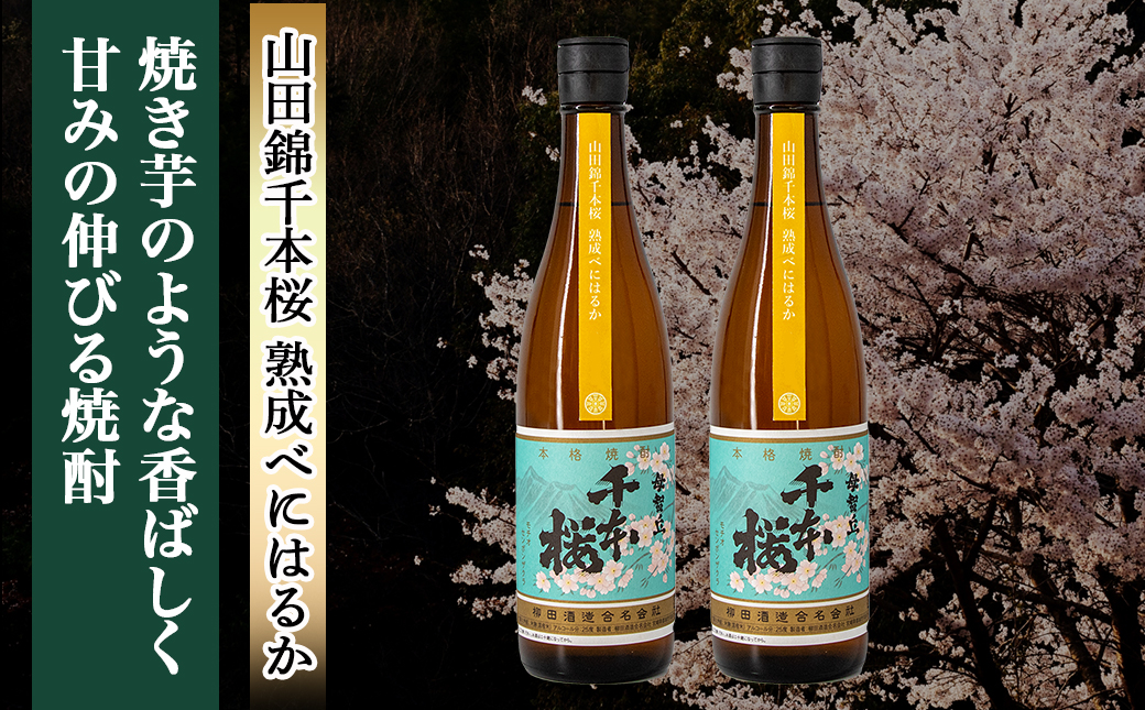 【柳田酒造】山田錦千本桜 熟成べにはるか(25度)720ml×2本 ≪みやこんじょ特急便≫_AA-0750
