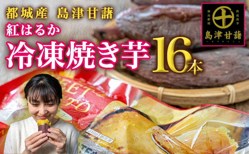 島津甘藷(紅はるか)冷凍焼き芋 16本_AA-A702