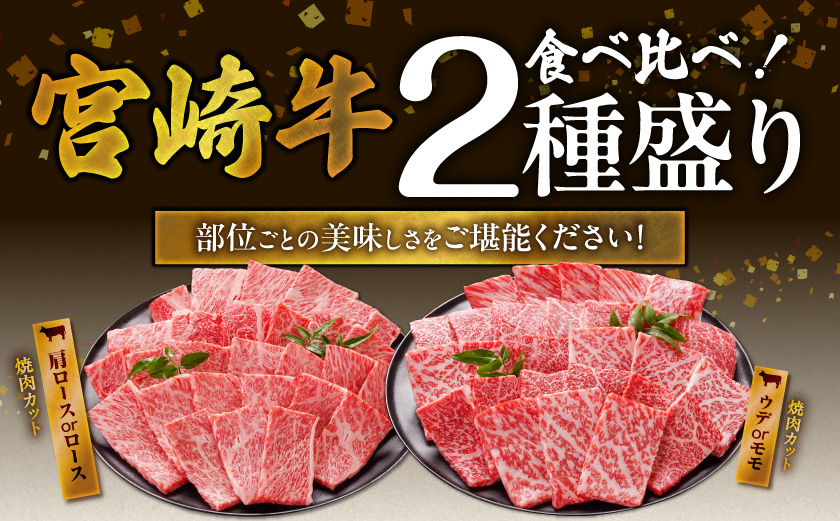 【母の日】宮崎牛焼肉2種セット500g×2パック≪5月7日～10日お届け≫_AC-N2-002-1kg-MG