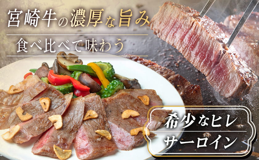 宮崎牛ヒレ・サーロインステーキ640g_AD-2504