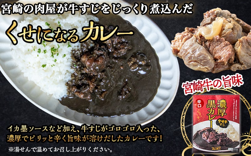 宮崎牛すじ濃厚黒カレー(辛口)4パック_LG-2601
