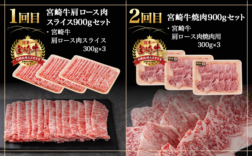 ≪全6回定期便≫宮崎牛食べ比べ定期便5.5kg_TAF6-I601