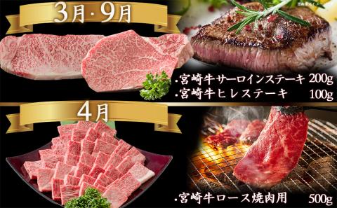 迷ったらコレ!宮崎牛食べ尽くし定期便(10ヵ月)_T120（10）-0101