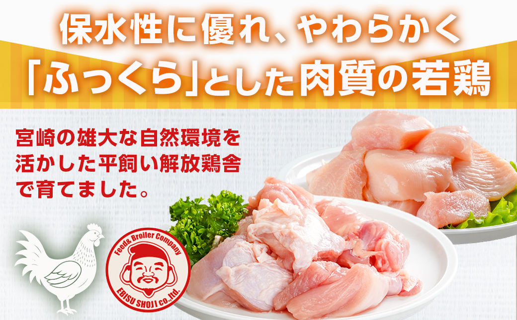 宮崎県産若鶏 もも肉&むね肉の切り身セット(3kg)_11-G303