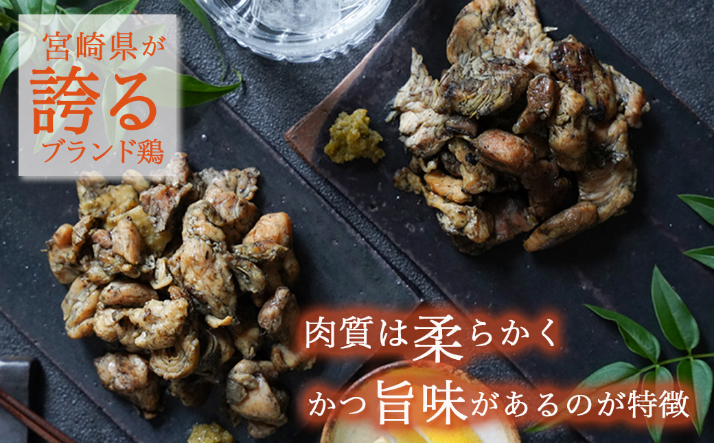 みやざき地頭鶏の炭火焼き真空パック3個(ゆずこしょう付)_11-J701