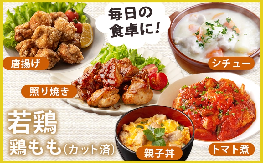 宮崎県産豚肉切り落とし&鶏もも肉(カット済)【総重量3kg】_12-M607