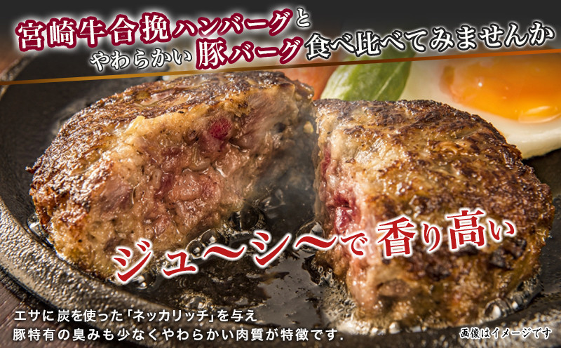 宮崎牛合挽ハンバーグ7個・観音池ポークの豚バーグ10個_14-1505